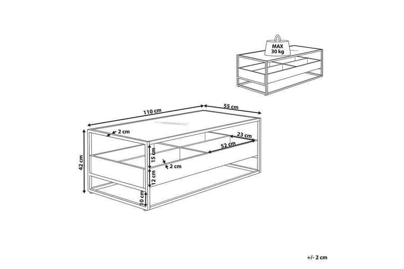 Soffbord Beliani Waco Black||Dark wood - Huonekalut - Pöytä & ruokailuryhmä - Sohvapöytä