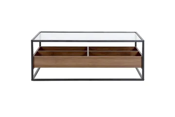 Soffbord Beliani Waco Black||Dark wood - Huonekalut - Pöytä & ruokailuryhmä - Sohvapöytä