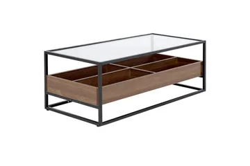 Soffbord Beliani Waco Black||Dark wood - Huonekalut - Pöytä & ruokailuryhmä - Sohvapöytä