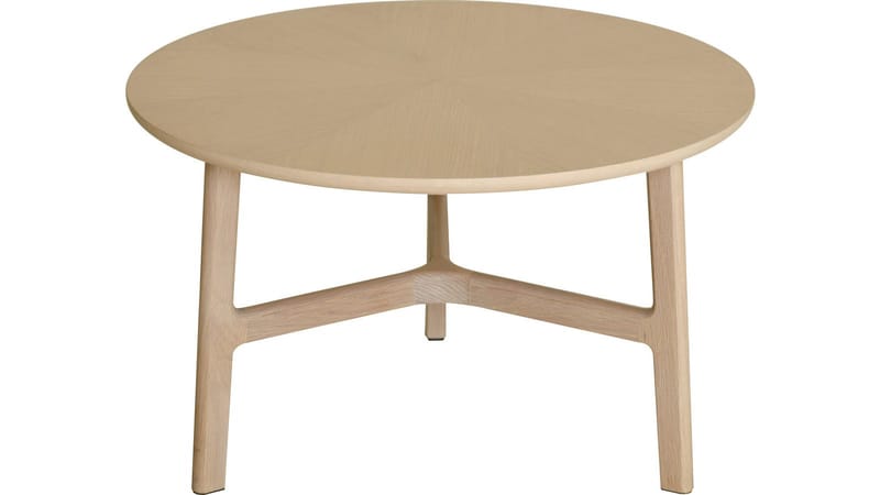 Sohvapöytä Älvros 65 cm, Ruskealakattu ja valkopigmentoitu tammi