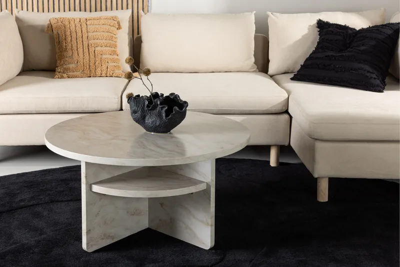 Ålesund Travertiini Sohvapöytä 85 cm - Beige - Huonekalut - Pöytä & ruokailuryhmä - Sohvapöytä
