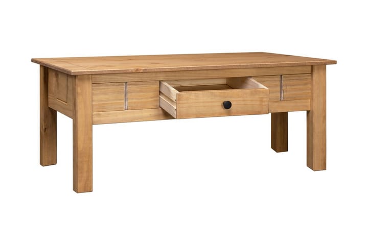 Sohvapöytä 100x60x45 cm täysi mänty Panama-sarja - Ruskea - Sohvapöytä