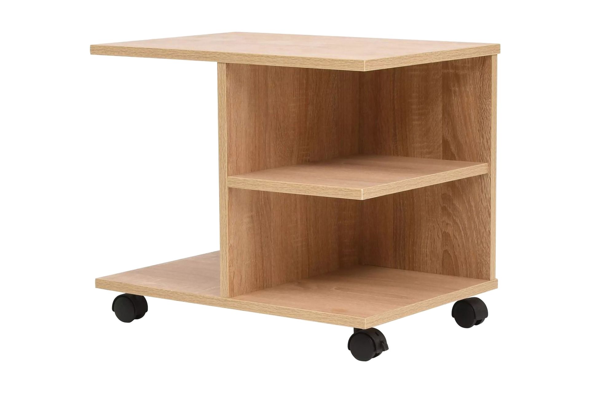 245724 Hylly pyörillä 50x35x42 cm tammi - Ruskea - Huonekalut - Pöytä & ruokailuryhmä - Sohvapöytä