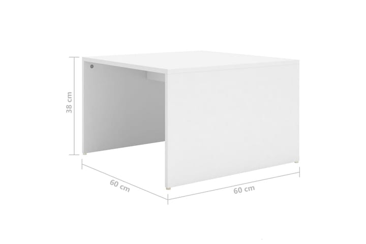 3-osainen Sohvapöytäsarja valkoinen 60x60x30 cm lastulevy - Sohvapöytä