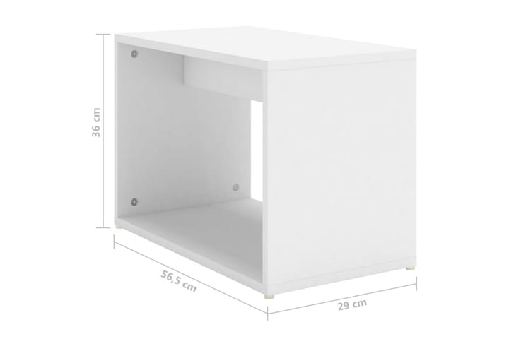 3-osainen Sohvapöytäsarja valkoinen 60x60x30 cm lastulevy - Sohvapöytä