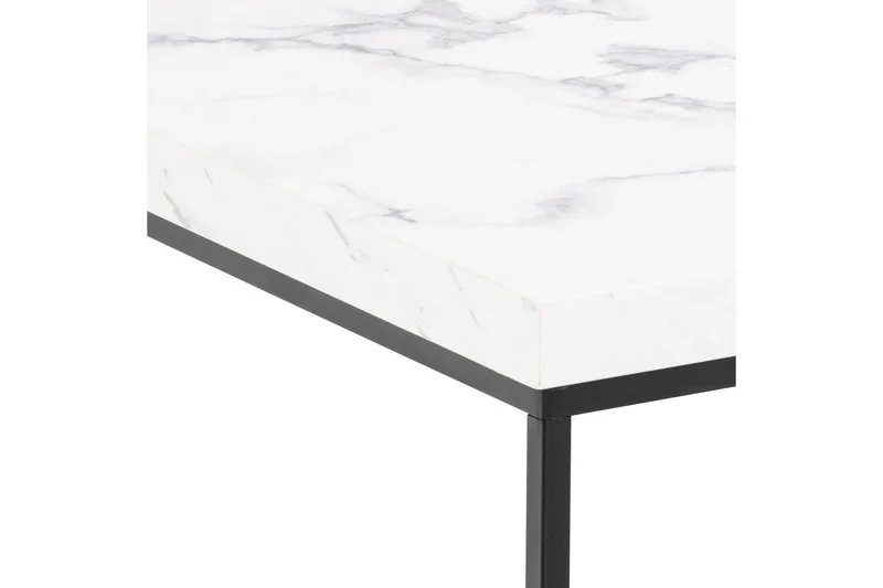Adisan 60x60 cm neliönmuotoinen sohvapöytä marmoria metallijalustalla - Valkoinen - Huonekalut - Pöytä & ruokailuryhmä - Sohvapöytä