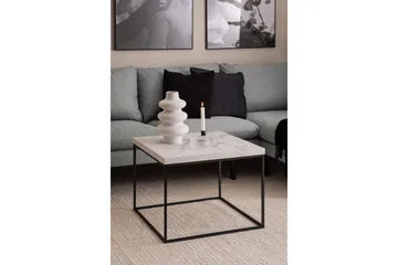 Adisan 60x60 cm neliönmuotoinen sohvapöytä marmoria metallijalustalla - Valkoinen - Huonekalut - Pöytä & ruokailuryhmä - Sohvapöytä