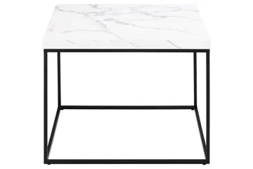 Adisan 60x60 cm neliönmuotoinen sohvapöytä marmoria metallijalustalla - Valkoinen - Huonekalut - Pöytä & ruokailuryhmä - Sohvapöytä