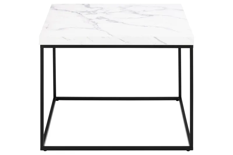 Adisan 60x60 cm neliönmuotoinen sohvapöytä marmoria metallijalustalla - Valkoinen - Huonekalut - Pöytä & ruokailuryhmä - Sohvapöytä