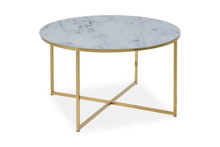 Sohvapöytä Alisma 80 cm - Valkoinen Marmori - Marmoripöydät - Sohvapöytä