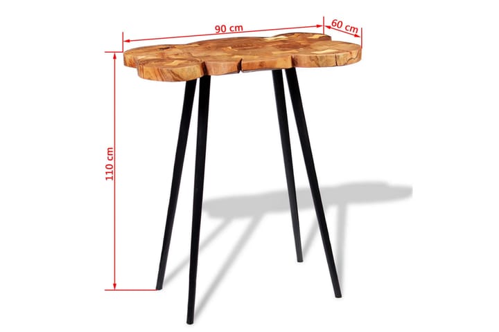 Baaripöytä Puunrunko Täysi Akaasiapuu 90x60x110 cm - Ruskea - Sohvapöytä