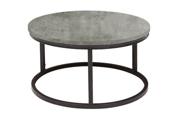Brite pyöreä sohvapöytä 60x32 cm puuta metallijalustalla - Harmaa - Huonekalut - Pöytä & ruokailuryhmä - Sohvapöytä