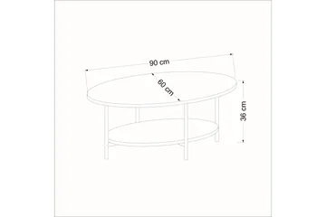 Burata soikea sohvapöytä hyllyillä puuta - Ruskea - Huonekalut - Pöytä & ruokailuryhmä - Sohvapöytä