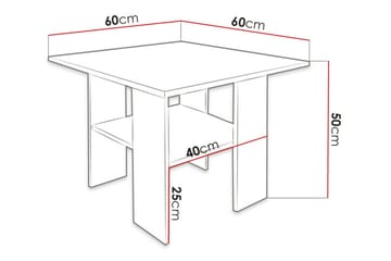 Carnew 60 cm neliönmallinen sohvapöytä hyllyllä tummaa puuta - Musta - Huonekalut - Pöytä & ruokailuryhmä - Sohvapöytä