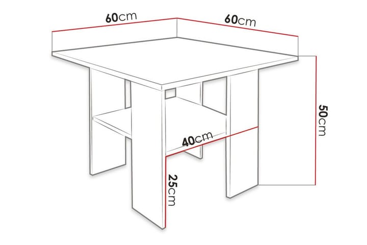 Sohvapöytä Carnew 60 cm - Valkoinen - Sohvapöytä