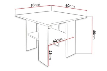 Carnew neliönmuotoinen sohvapöytä 60 cm hyllyillä maalattua puuta - Valkoinen - Huonekalut - Pöytä & ruokailuryhmä - Sohvapöytä