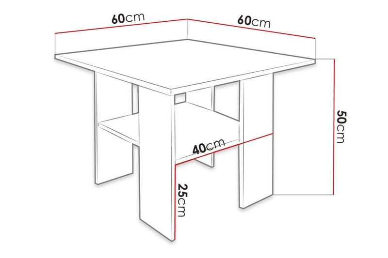 Carnew Soffbord 60 cm White - Huonekalut - Pöytä & ruokailuryhmä - Sohvapöytä