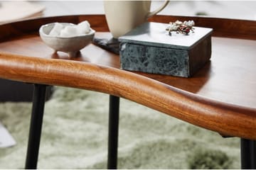 Cindal 71 cm soikea sohvapöytä korotetulla reunalla pähkinänruskea - Ruskea - Huonekalut - Pöytä & ruokailuryhmä - Sohvapöytä