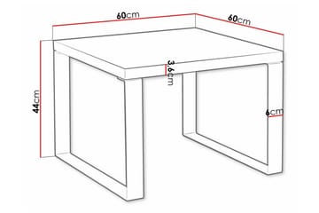 Clogsville 60 cm neliönmuotoinen sohvapöytä maalattua puuta - Ruskea - Huonekalut - Pöytä & ruokailuryhmä - Sohvapöytä