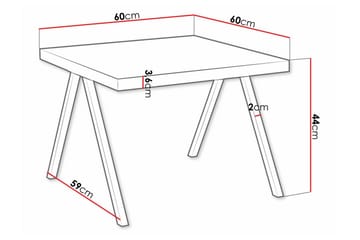 Clogsville neliönmuotoinen sohvapöytä 60 cm maalattua puuta - Tammenruskea - Huonekalut - Pöytä & ruokailuryhmä - Sohvapöytä