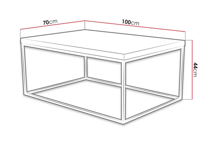 Sohvapöytä Cubinson 100 cm - Tammenväri/Musta - Sohvapöytä