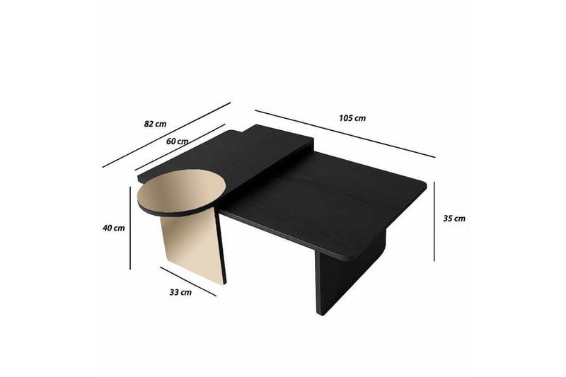 Dasina Sarjapöytä 105 cm - Musta - Huonekalut - Pöytä & ruokailuryhmä - Sohvapöytä