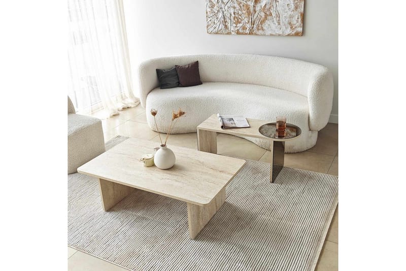 Dasina Sarjapöytä 105 cm - Travertiini - Huonekalut - Pöytä & ruokailuryhmä - Sohvapöytä