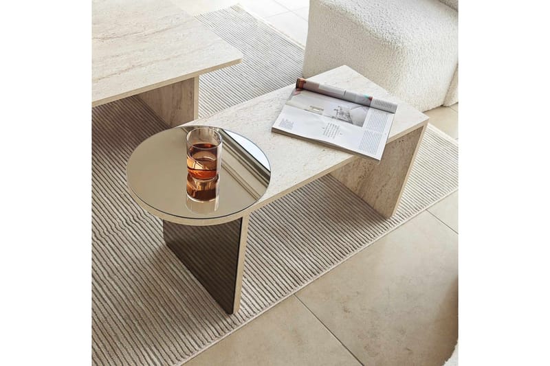 Dasina Sarjapöytä 105 cm - Travertiini - Huonekalut - Pöytä & ruokailuryhmä - Sohvapöytä