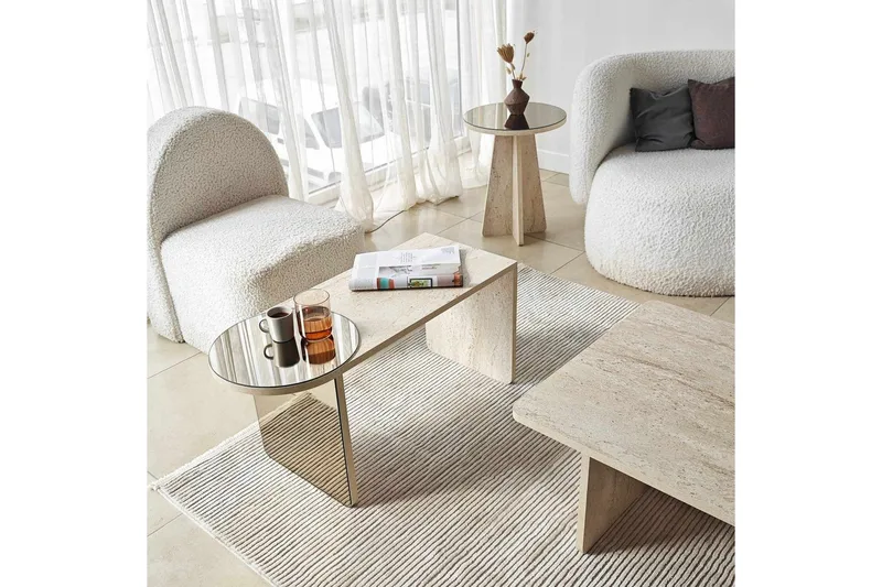 Dasina Sarjapöytä 105 cm - Travertiini - Huonekalut - Pöytä & ruokailuryhmä - Sohvapöytä