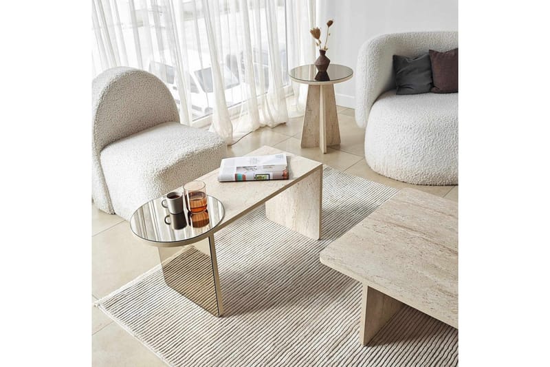 Dasina Sarjapöytä 105 cm - Travertiini - Huonekalut - Pöytä & ruokailuryhmä - Sohvapöytä