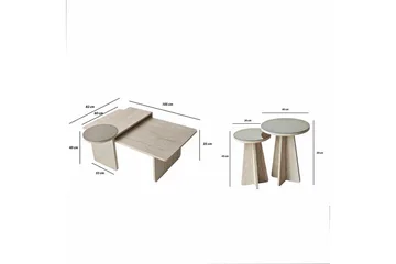 Dasina Sarjapöytä 105 cm - Travertiini - Huonekalut - Pöytä & ruokailuryhmä - Sohvapöytä
