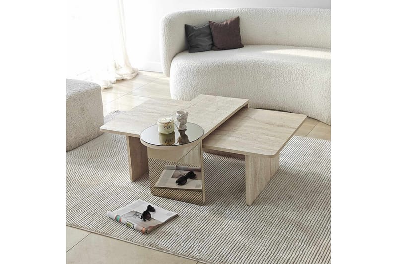 Dasina Sarjapöytä 105 cm - Travertiini - Huonekalut - Pöytä & ruokailuryhmä - Sohvapöytä