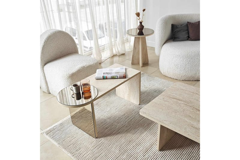 Dasina Sarjapöytä 105 cm - Travertiini - Huonekalut - Pöytä & ruokailuryhmä - Sohvapöytä