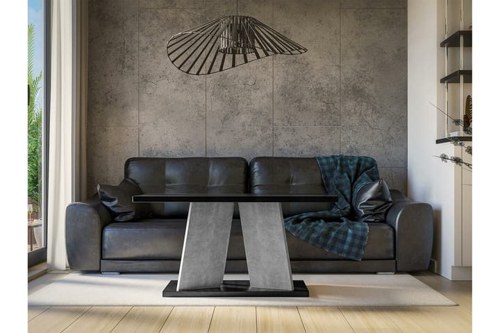 Sohvapöytä Denogal 70 cm - Musta korkeakiilto - Sohvapöytä