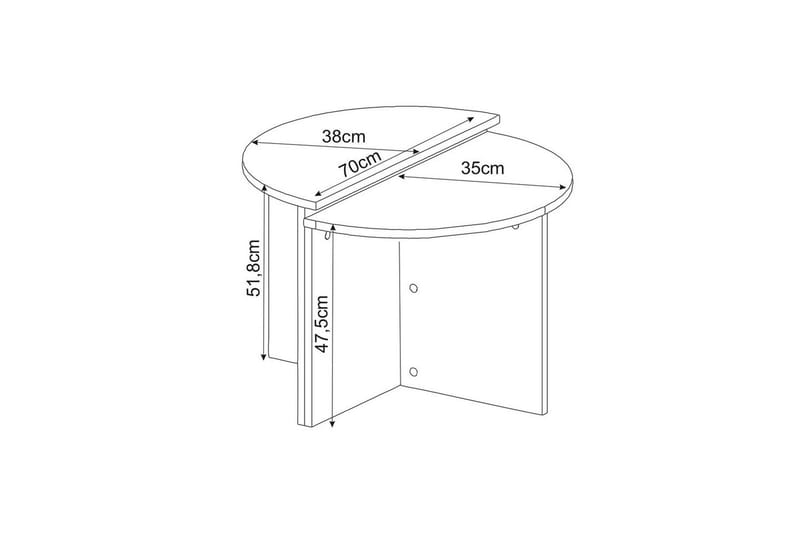 Sohvapöytä Dolcer Pähkinäpuu / Antrasiitti - Pähkinäpuu / Antrasiitti - Huonekalut - Pöytä & ruokailuryhmä - Apupöytä & sivupöytä - Sarjapöytä