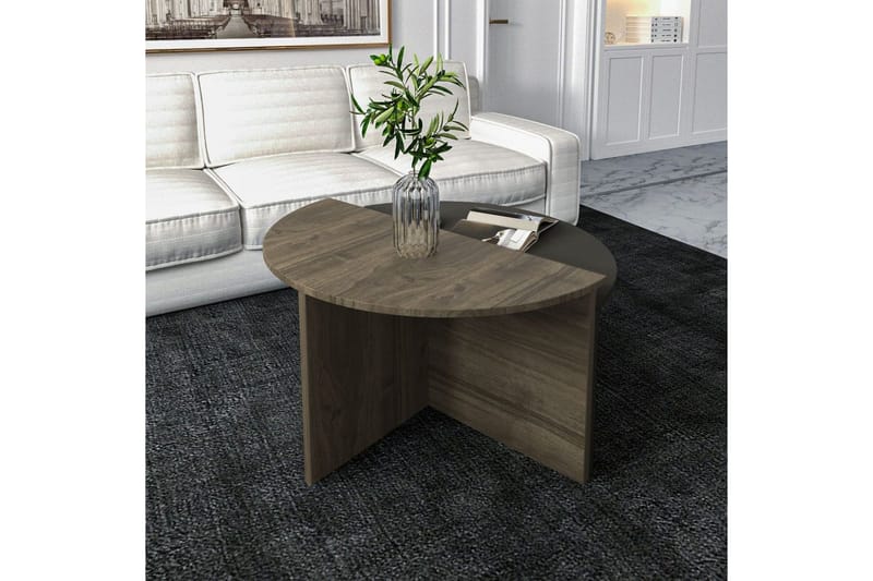 Sohvapöytä Dolcer Pähkinäpuu / Antrasiitti - Pähkinäpuu / Antrasiitti - Huonekalut - Pöytä & ruokailuryhmä - Apupöytä & sivupöytä - Sarjapöytä