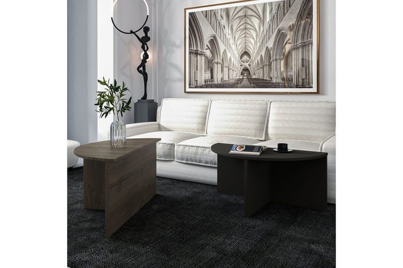 Sohvapöytä Dolcer Pähkinäpuu / Antrasiitti - Pähkinäpuu / Antrasiitti - Huonekalut - Pöytä & ruokailuryhmä - Apupöytä & sivupöytä - Sarjapöytä