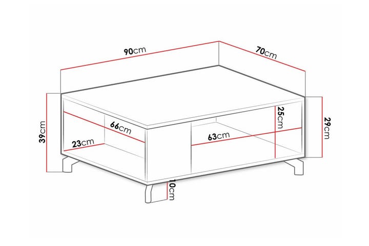 Sohvapöytä Edinbane 70 cm - Valkoinen - Sohvapöytä