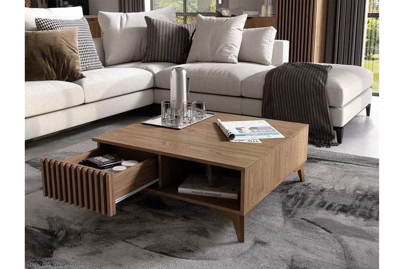 Sohvapöytä Entsian 80 cm - Ruskea - Huonekalut - Pöytä & ruokailuryhmä - Sohvapöytä