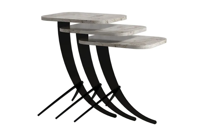 Erykah pinottava suorakulmainen sohvapöytä 45 cm puuta metallijaloilla, Vaalea beige