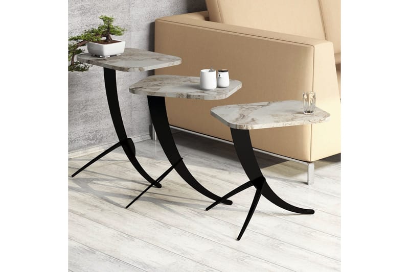 Erykah pinottava suorakulmainen sohvapöytä 45 cm puuta metallijaloilla - Vaalea beige - Huonekalut - Pöytä & ruokailuryhmä - Sohvapöytä