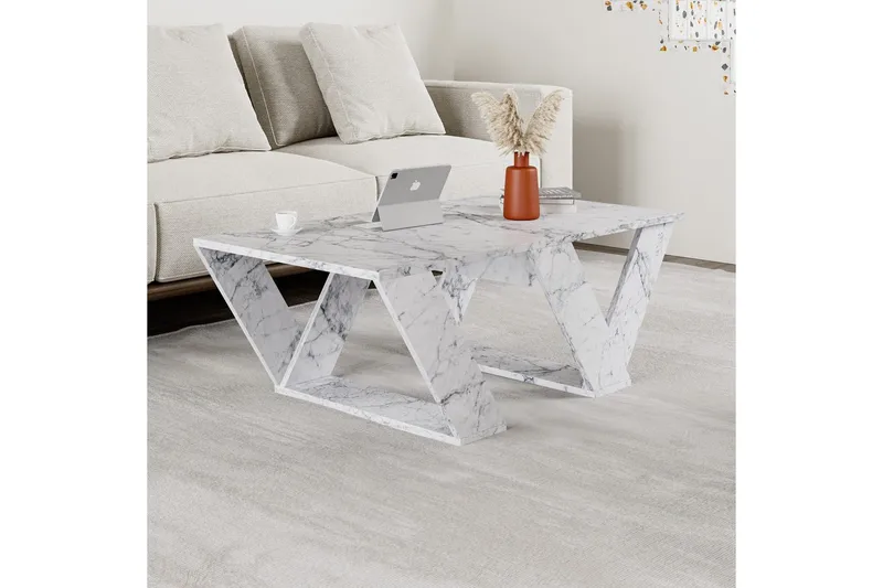 Sohvapöytä Eviren Carraran Marmori - Carraran Marmori - Huonekalut - Pöytä & ruokailuryhmä - Marmoripöydät