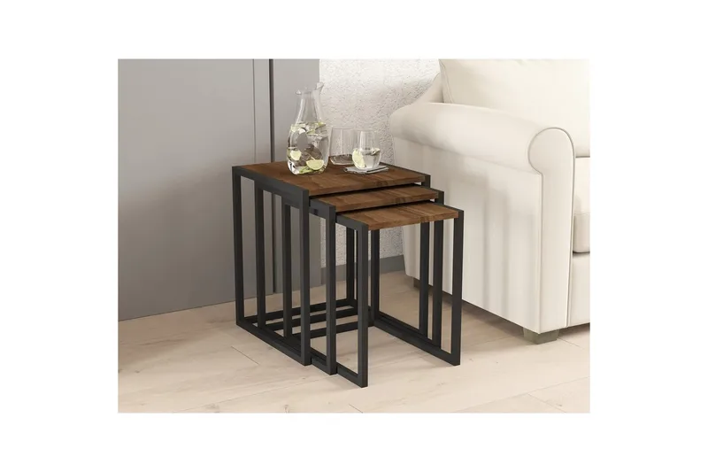 Fayen Pöytäsarja 34 cm - Musta/Pähkinä - Huonekalut - Pöytä & ruokailuryhmä - Sohvapöytä - Arkkupöytä