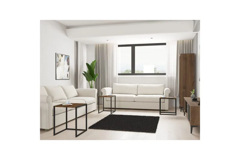 Fayen Pöytäsarja 34 cm - Musta/Pähkinä - Huonekalut - Pöytä & ruokailuryhmä - Sohvapöytä - Arkkupöytä