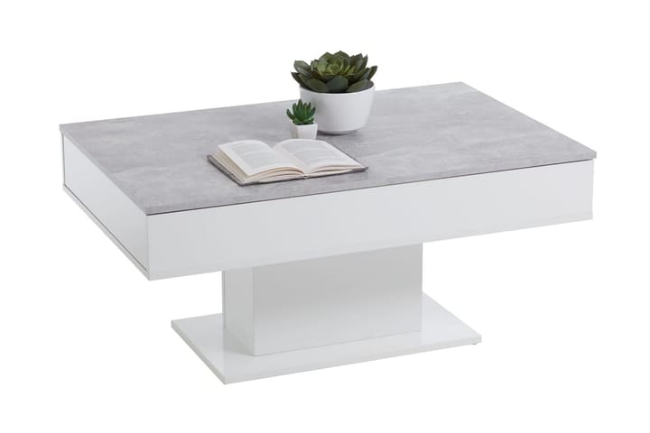 FMD Sohvapöytä betoninharmaa ja valkoinen - Sohvapöytä