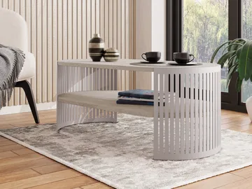 Friend sohvapöytä 100 cm, soikea - Beige|ruskea - Huonekalut - Pöytä & ruokailuryhmä - Sohvapöytä - Sohvapöytä säilytystilalla