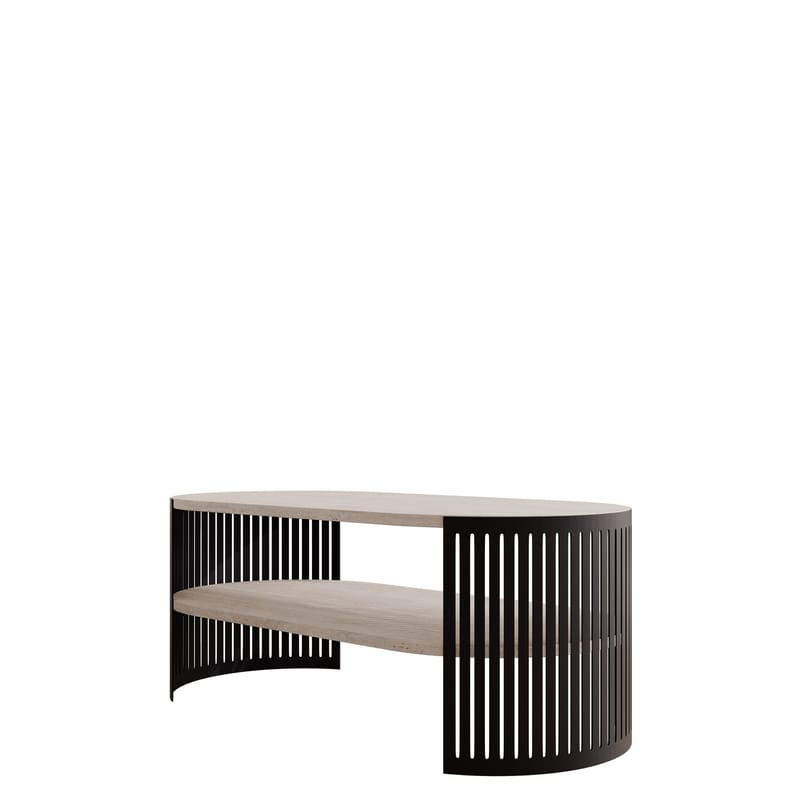 Friend sohvapöytä 100 cm, soikea, Musta|beige