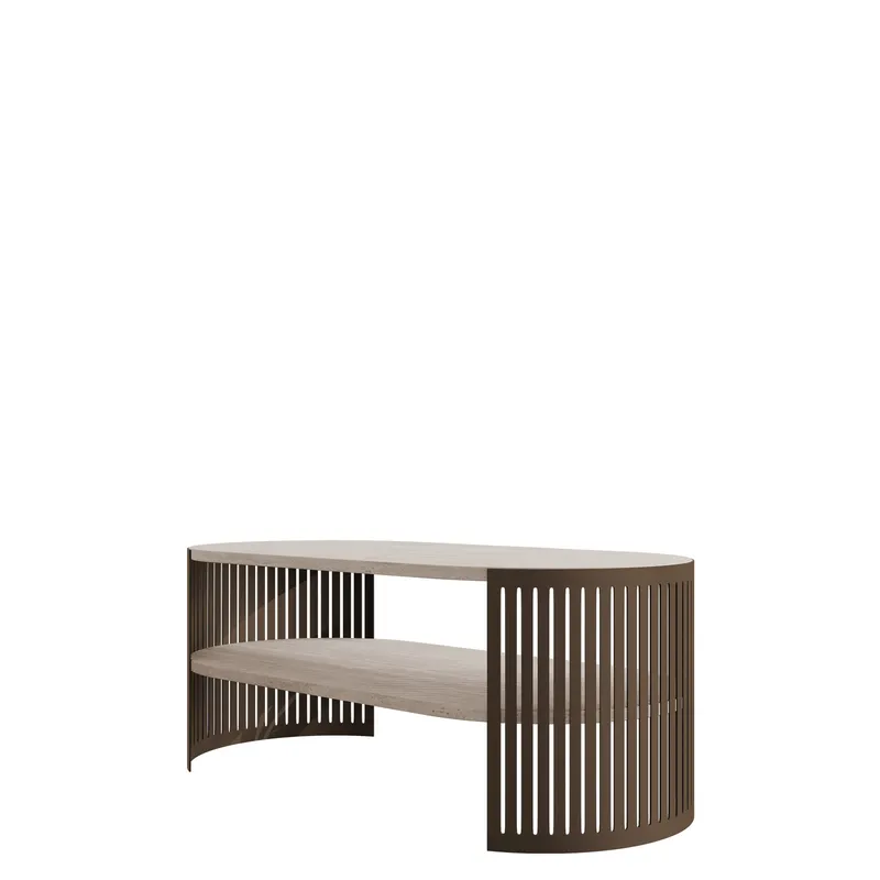 Friend sohvapöytä 100 cm, soikea, Ruskea|beige