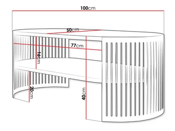 Friend sohvapöytä 100 cm, soikea - Ruskea|beige - Huonekalut - Pöytä & ruokailuryhmä - Sohvapöytä - Sohvapöytä säilytystilalla