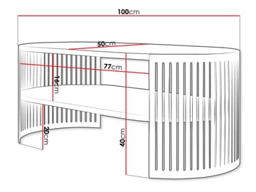 Friend sohvapöytä 100 cm, soikea - Ruskea|musta - Huonekalut - Pöytä & ruokailuryhmä - Sohvapöytä - Sohvapöytä säilytystilalla